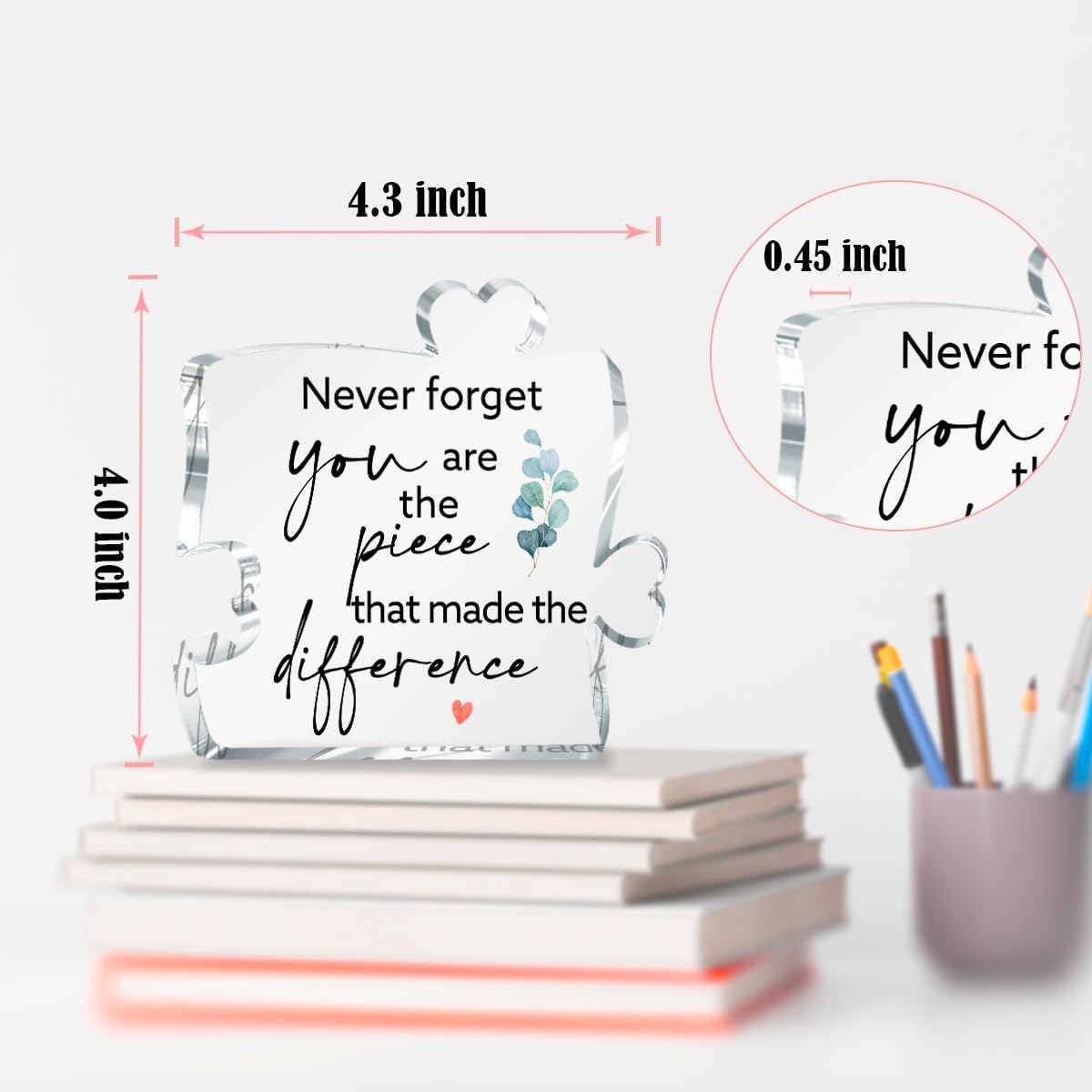 Appreciation Gifts for Coworkers Employees Staff- Never Forget You Are the Piece That Made the Difference Acrylic Puzzle Piece Retirement Goodbye Gift Thank You Gifts A642 - Image 3