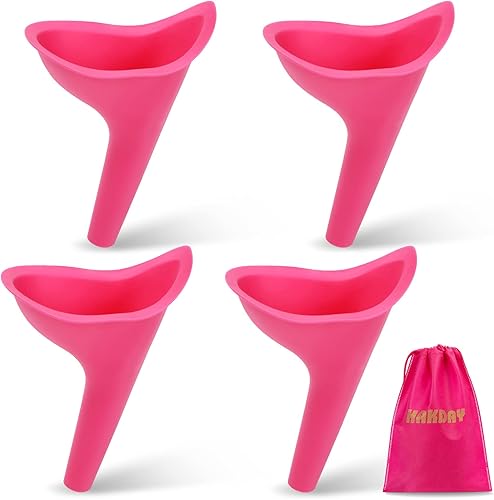 Miniatura 6 de Urinario femenino para mujeres, dispositivo portátil para orinar 4 unidades, embudo para orinar para viajes, camping, senderismo y actividades al
