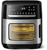 Philips Walita Airfryer Forno Série 5000 – Fritadeira sem Óleo 12L, 4 Acessórios, Tela Touch com 10 Programas, Timer 24h, Inox com Janela Transparente (AI551/09)