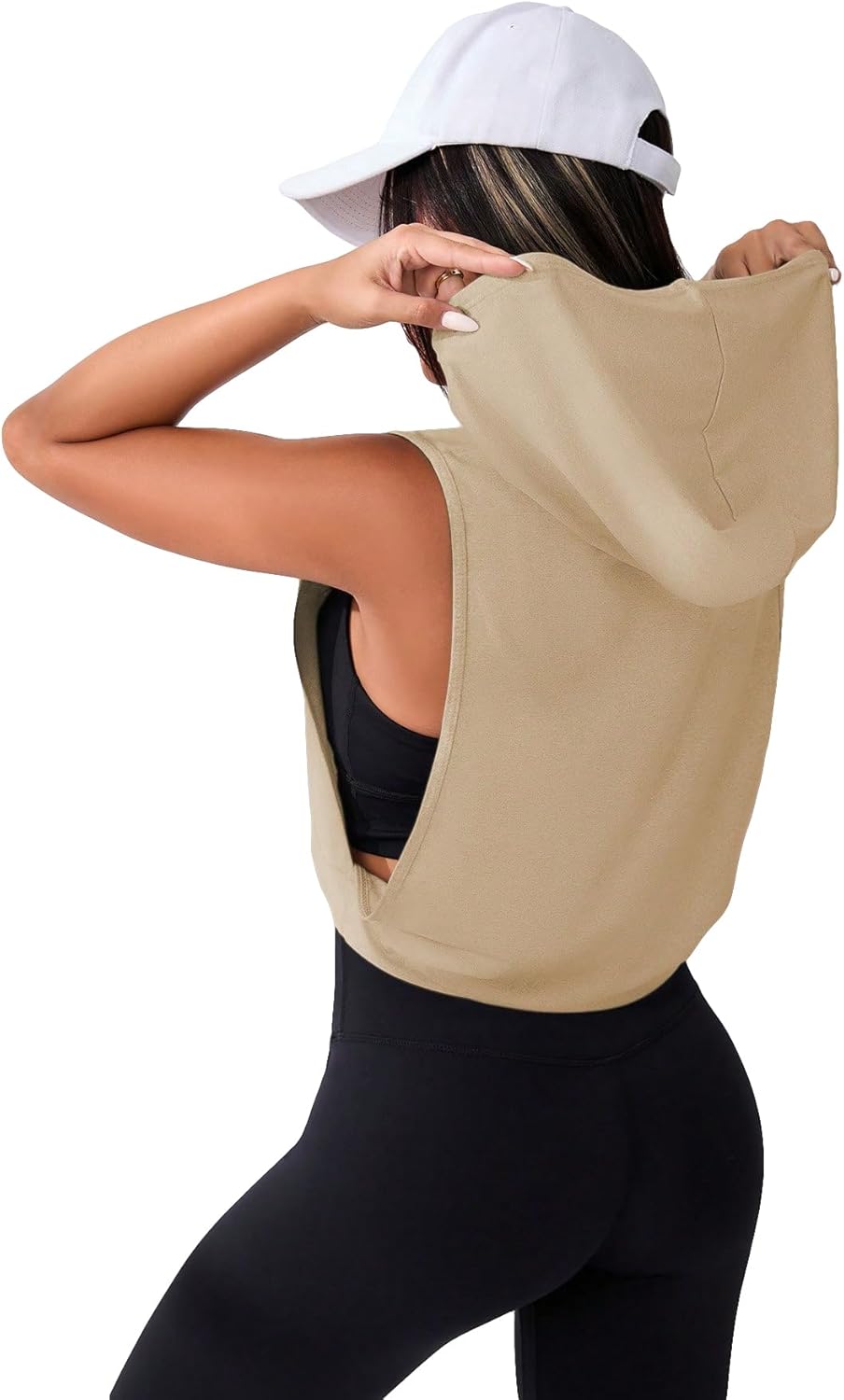 SweatyRocks Women's Sleeveless Workout Top Gym Activewear Crop Tank Top Open Side Shirt for Athletic Exercise Running - Image 2