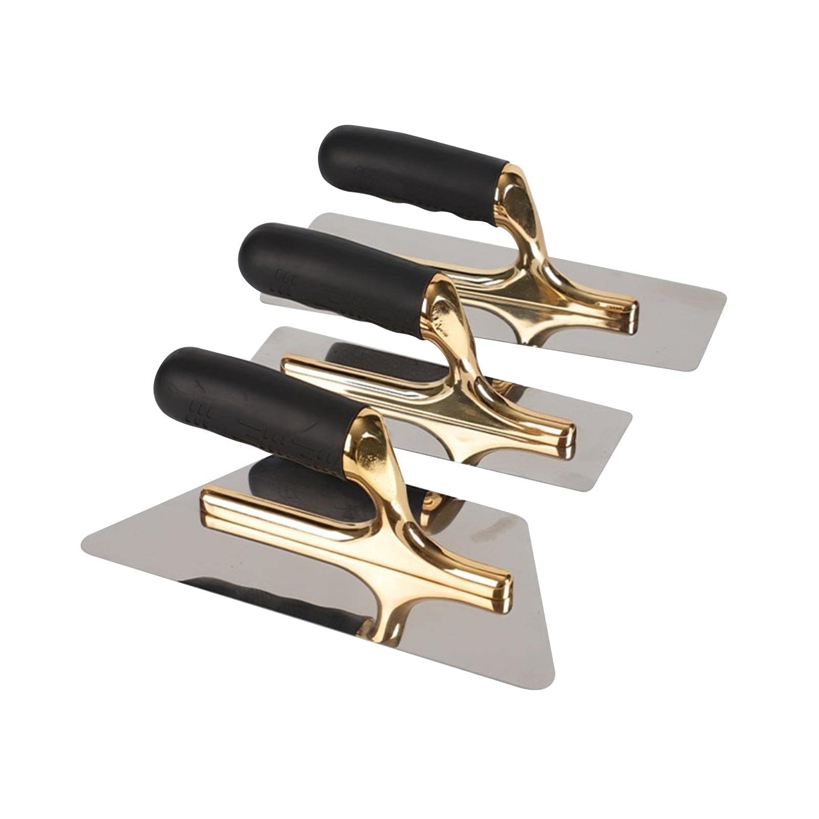 Set di 2 cazzuole per cartongesso in acciaio inox con manico morbido per muri, calcestruzzo, 20 cm