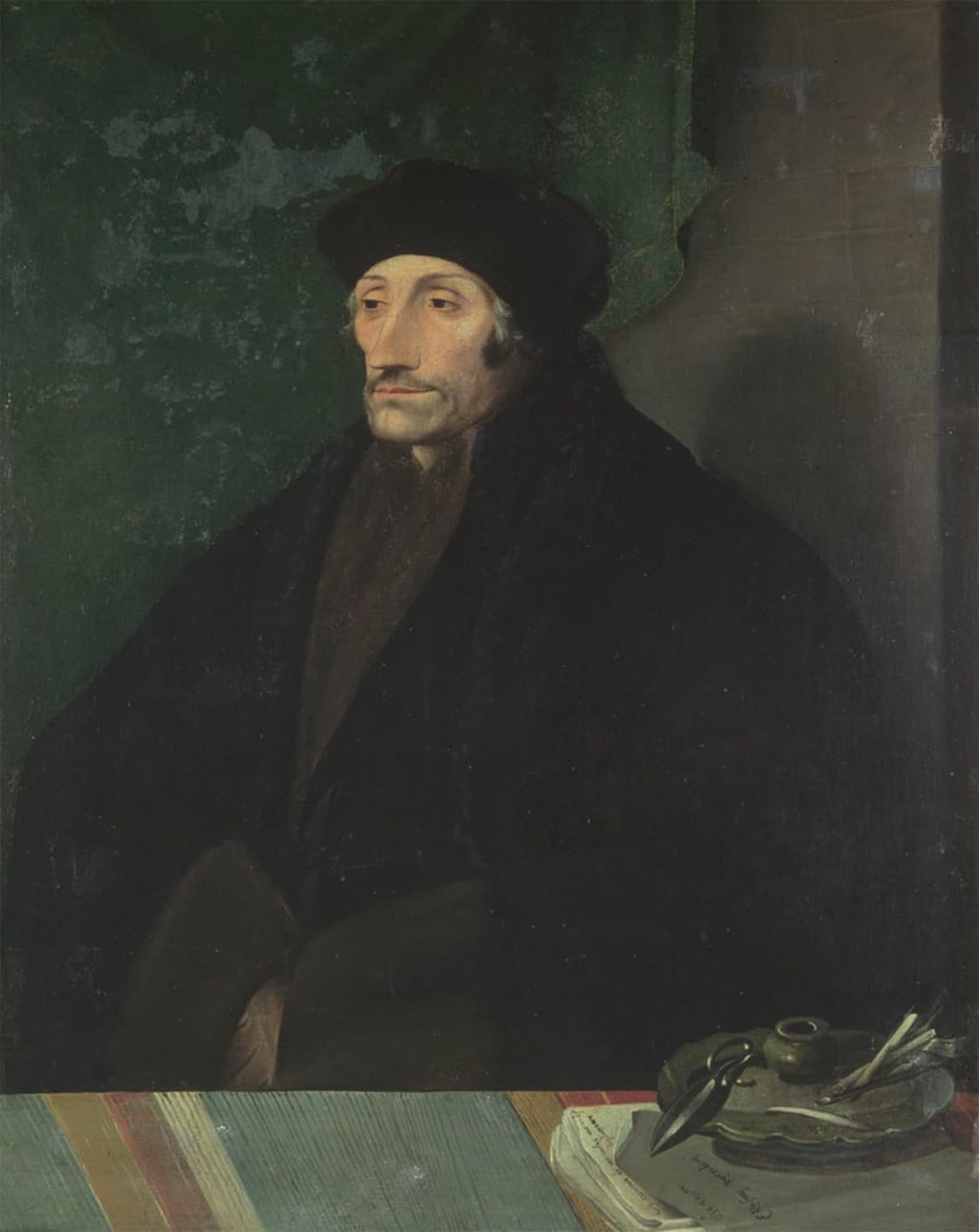 ARTXLXXBN Famous Painting Canvas Artwork Graffiti Print Portrait of Erasmus of Rotterdam by Hans Holbein the Younger Portrait Canvas Image for Home Decor 60x90cm