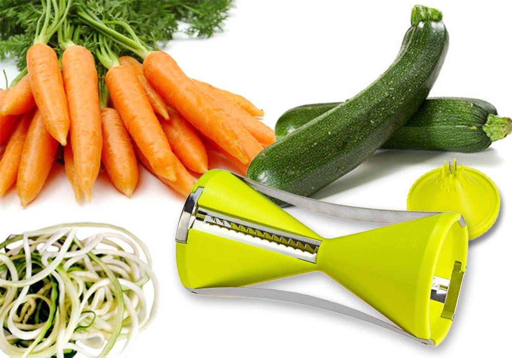 Brieftons NextGen Spiralizer: 4-Blade Vegetable Spiral Slicer, 150% Bigger, 50% Less Wastage, Perfect Veggie Spaghetti/Pasta Maker