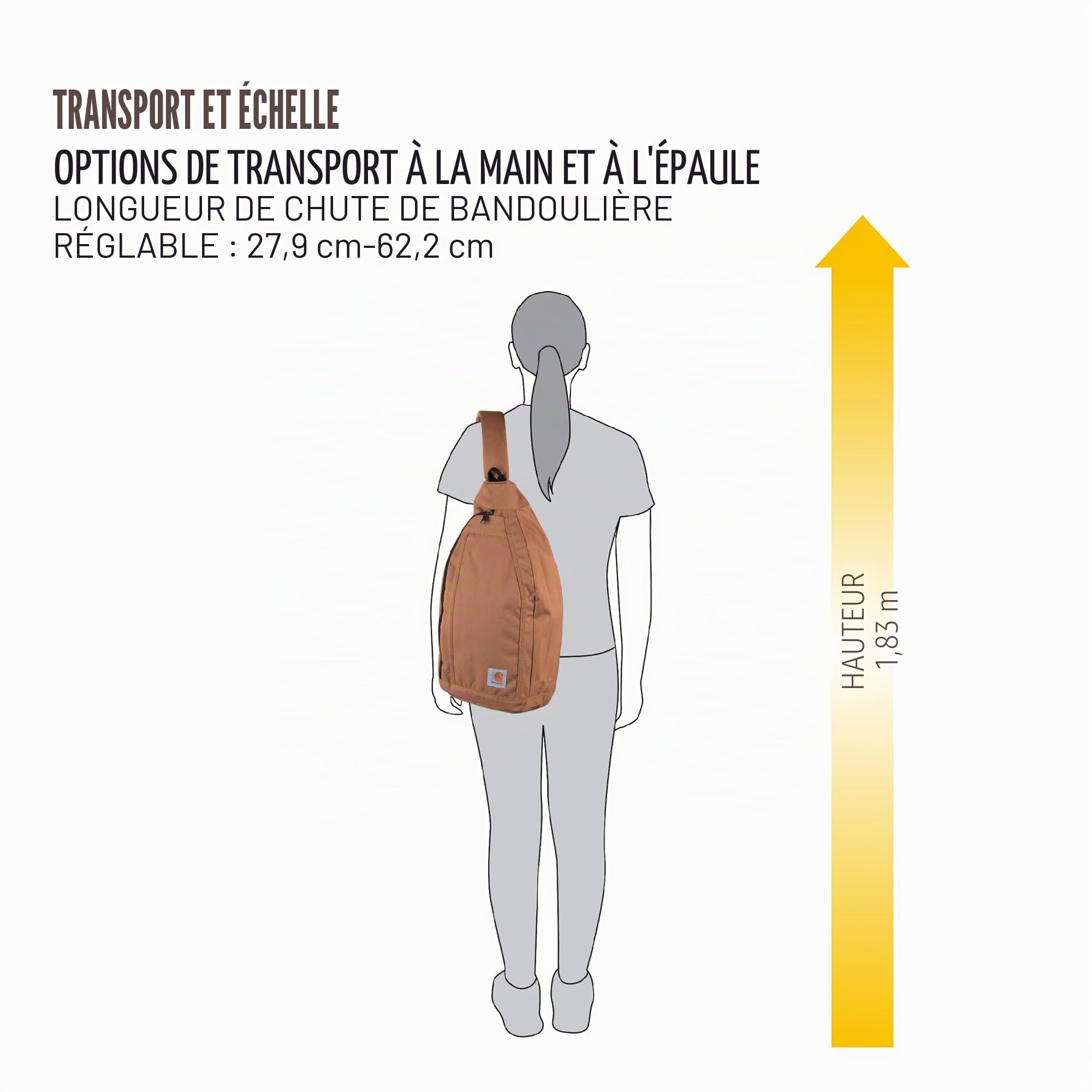 Carhartt Sling Bag, Sling Crossbody Backpack With Side Release Buckle & Tablet Sleeve Sac à dos en écharpe Mixte (lot de 1)