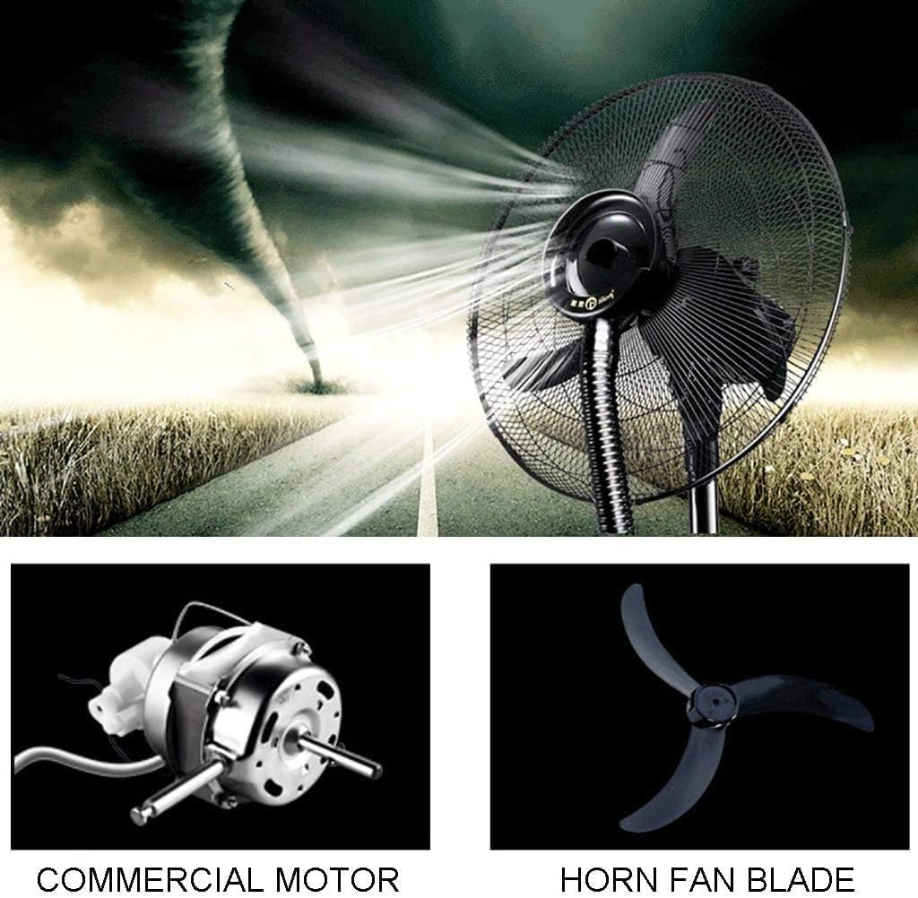 High-Velocity Misting Cooling Fan, 20 Inches Spray Humidifier Pedestal Oscillating Fan 320W for Industrial and Commercial Warehouse