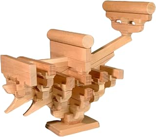 Wooden Pagoda Song Style dougong Model,Mortise and Tenon Ancient Architecture,Ancient Wooden Building Blocks Mortise and Tenon Model(Six Shop Tweens)
