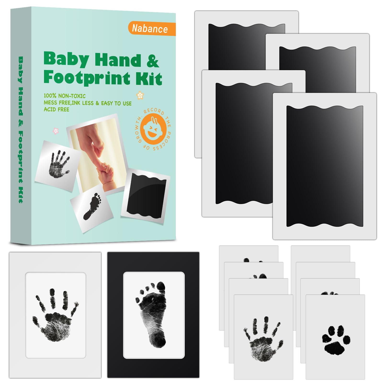 Amazon.com : Nabance Baby Footprint Kit, Inkless Baby Hand and