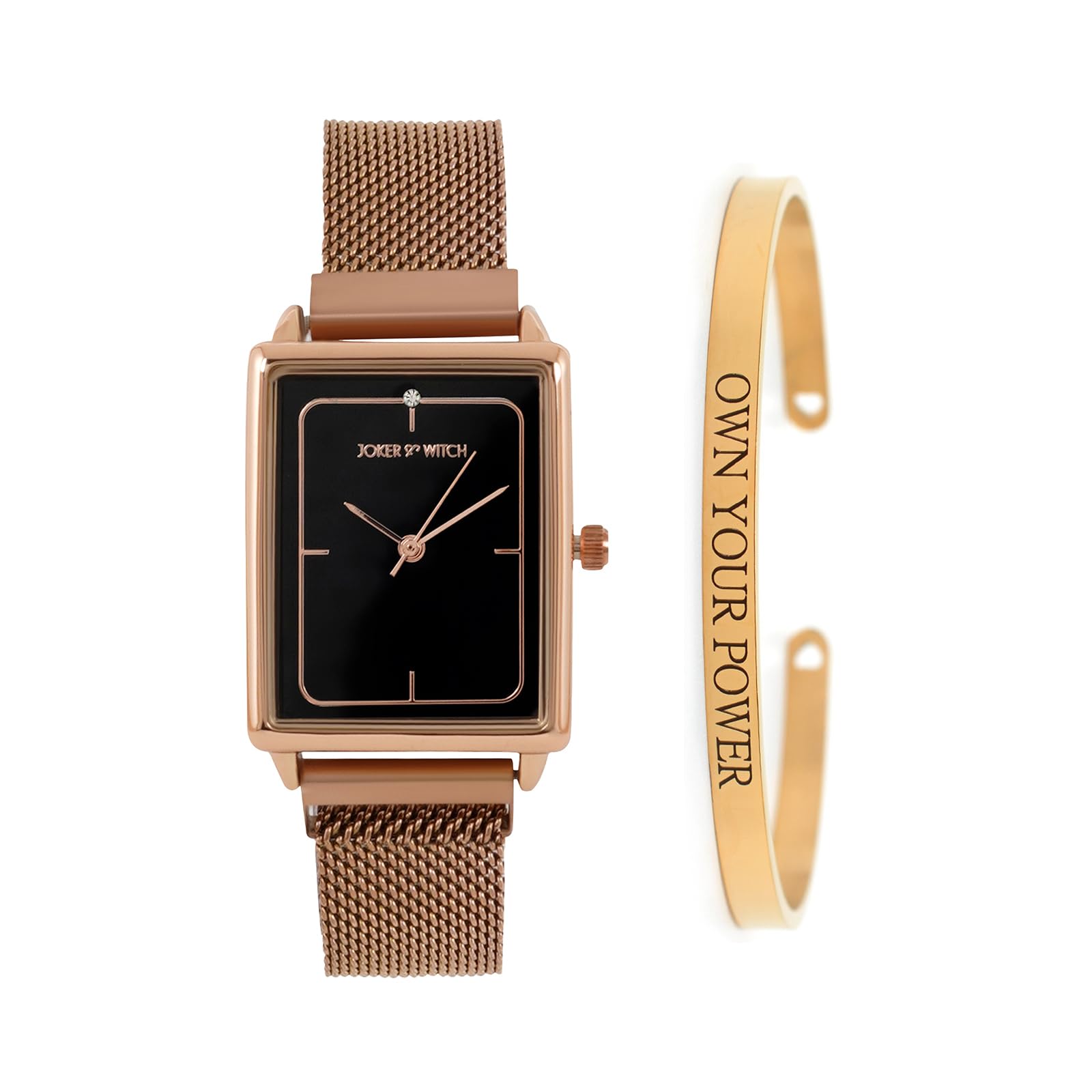 Joker & Witch Women Stainless Steel Black Dial Cariss Rosegold Band Analog Watch Bracelet Stack Combo (B0C7L7T5YY) Amazon Price History, Amazon Price Tracker