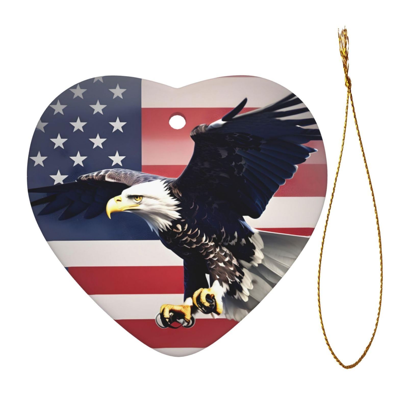 Aufblasbares Herz Mit US-Flagge & Adler – 152 Cm Patriot-Deko Für Den 4. Juli