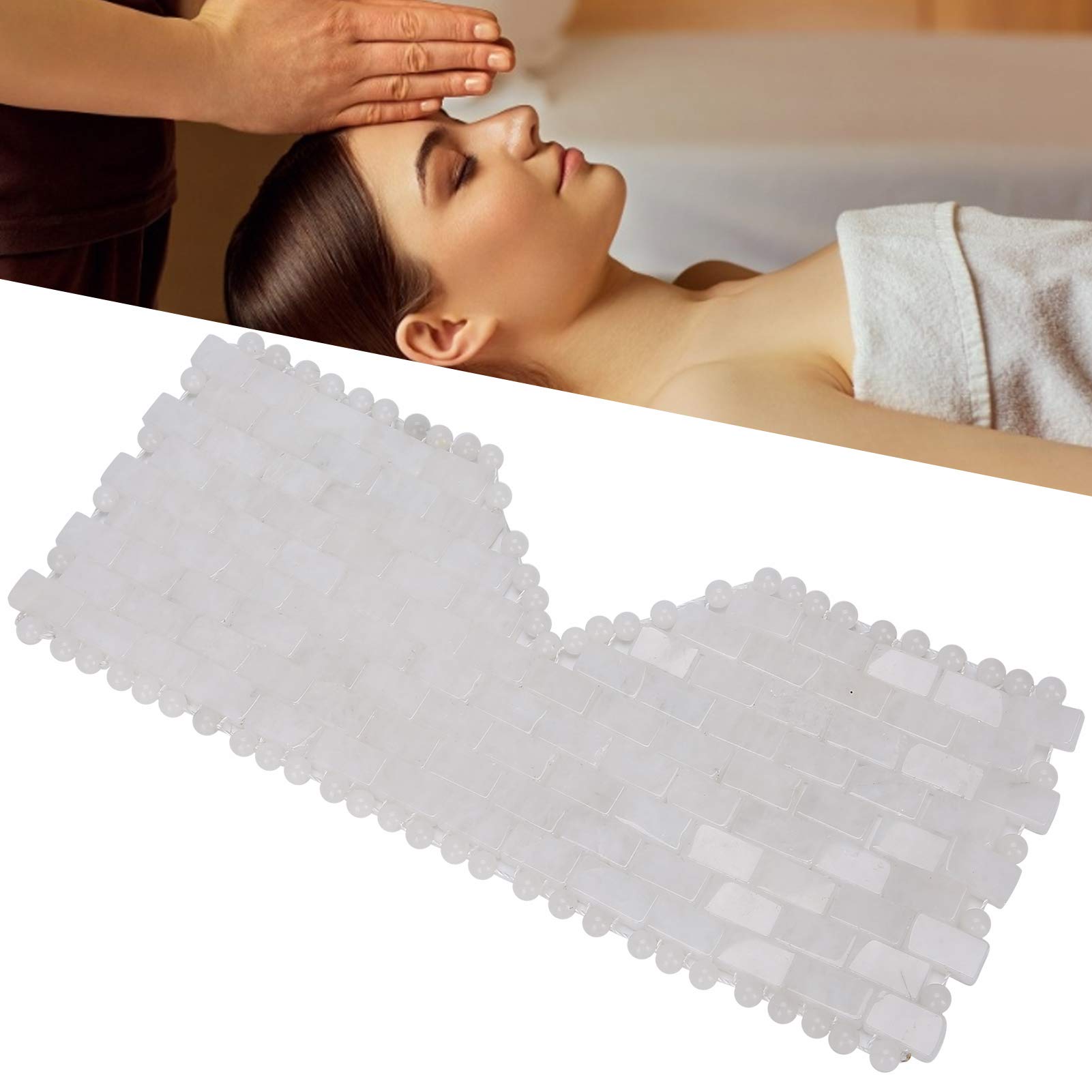 Le masque de relaxation des yeux Jadestone, outil de soin de sommeil naturel pour masseur de visage réduit les cernes(Jadestone blanc)