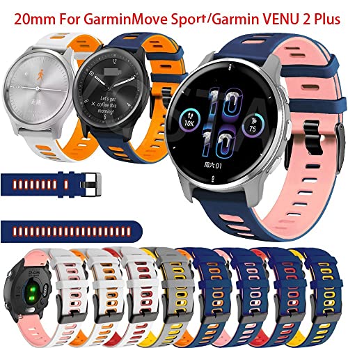 Correa de silicona de 20 mm para Garmin Venu SQ y Forerunner 245 en color ágata 2