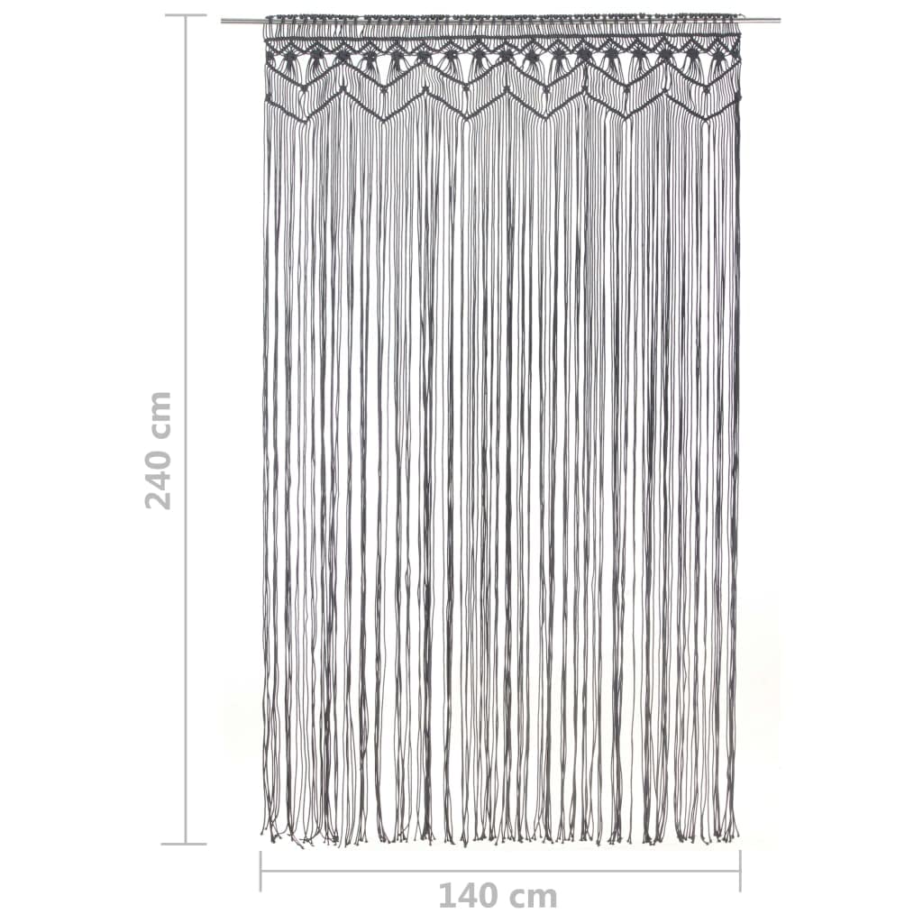Rideau en macramé Anthracite 140x240 cm Coton Salon A | Thermique Isolant Lumiere et Anti Chaleur Rideau Fenêtre pour Chambre et Intérieur