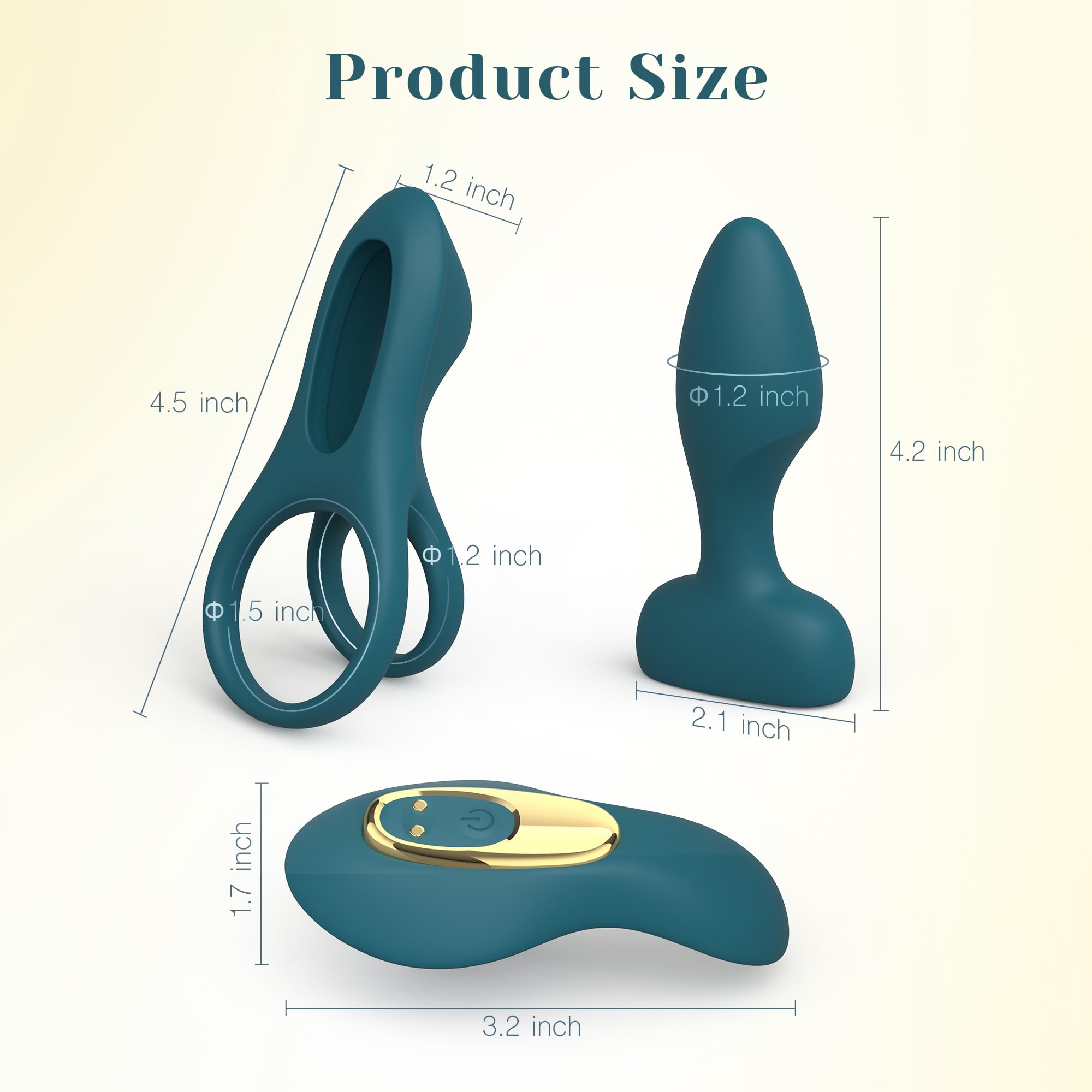 Tracy's Dog Vibrator Kit for Couples, Removable Vibrating Bullet with 3 Silicone Attachments (Cock Ring, Wearable Panty, Butt Plug Sleeve) — Remote Control Adult Sex Toys for Women & Partner Play: Green