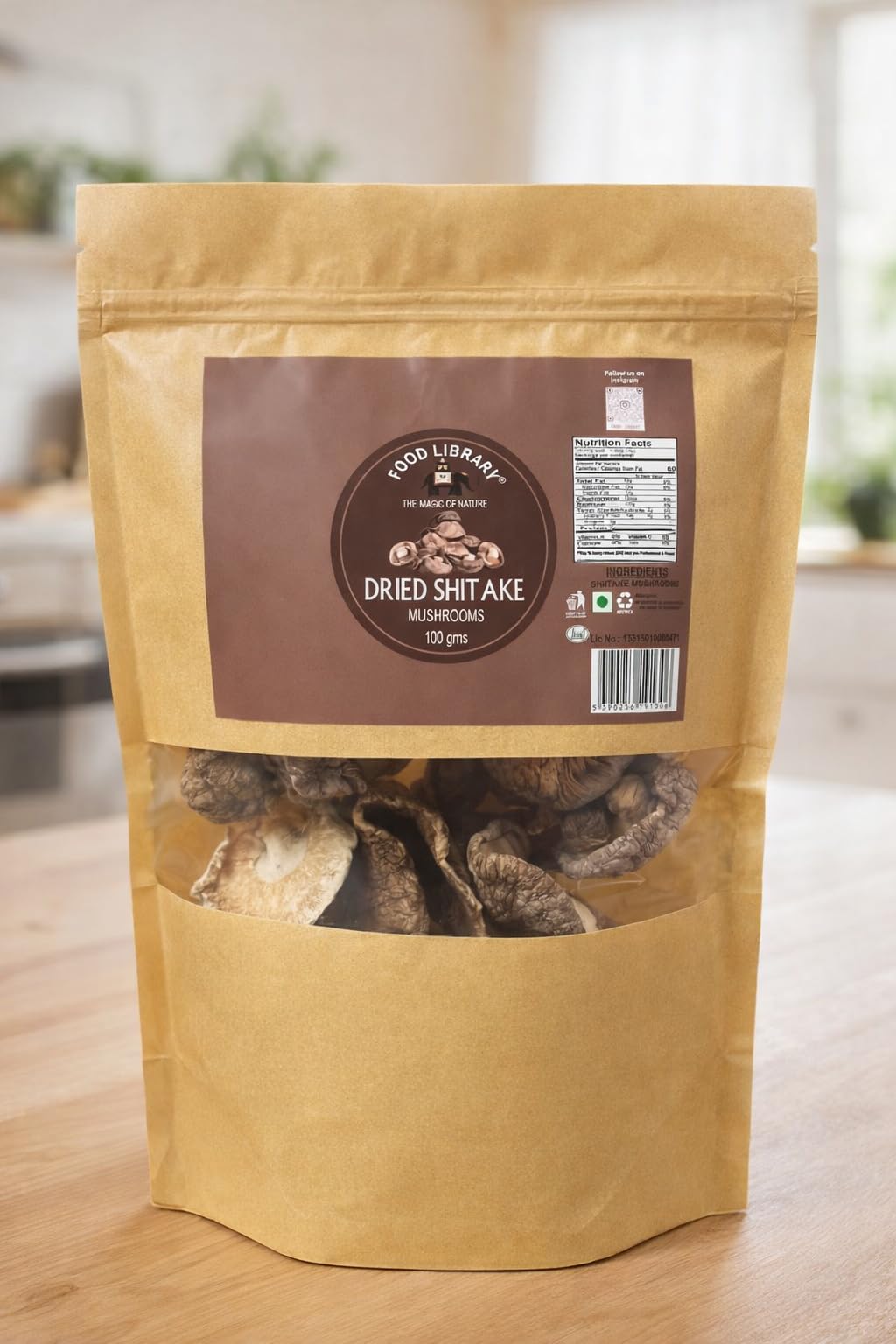 Food Library The Magic of Nature Dried Mushrooms (Shiitake) 100gm