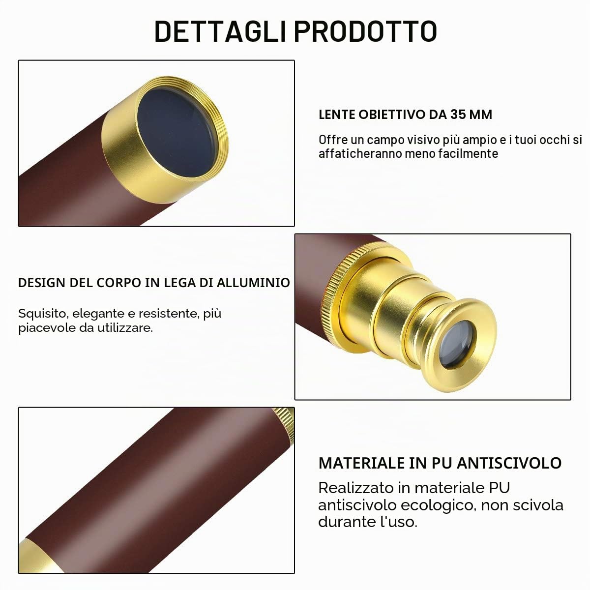 Retro pirata Monocolo 25 X 30 Pocket monocular Portable pieghevole impermeabile Captain Jack Spyglass palmare telescopico Vintage Monocolo per bambini