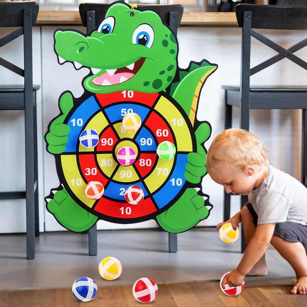 Cartone Animato Giocattolo for Freccette all'aperto Comodo con Gancio Lancio di Palla Giocattolo Appiccicoso Lancio Giochi educativi for Bambini Regalo di Festa (Coccodrillo)