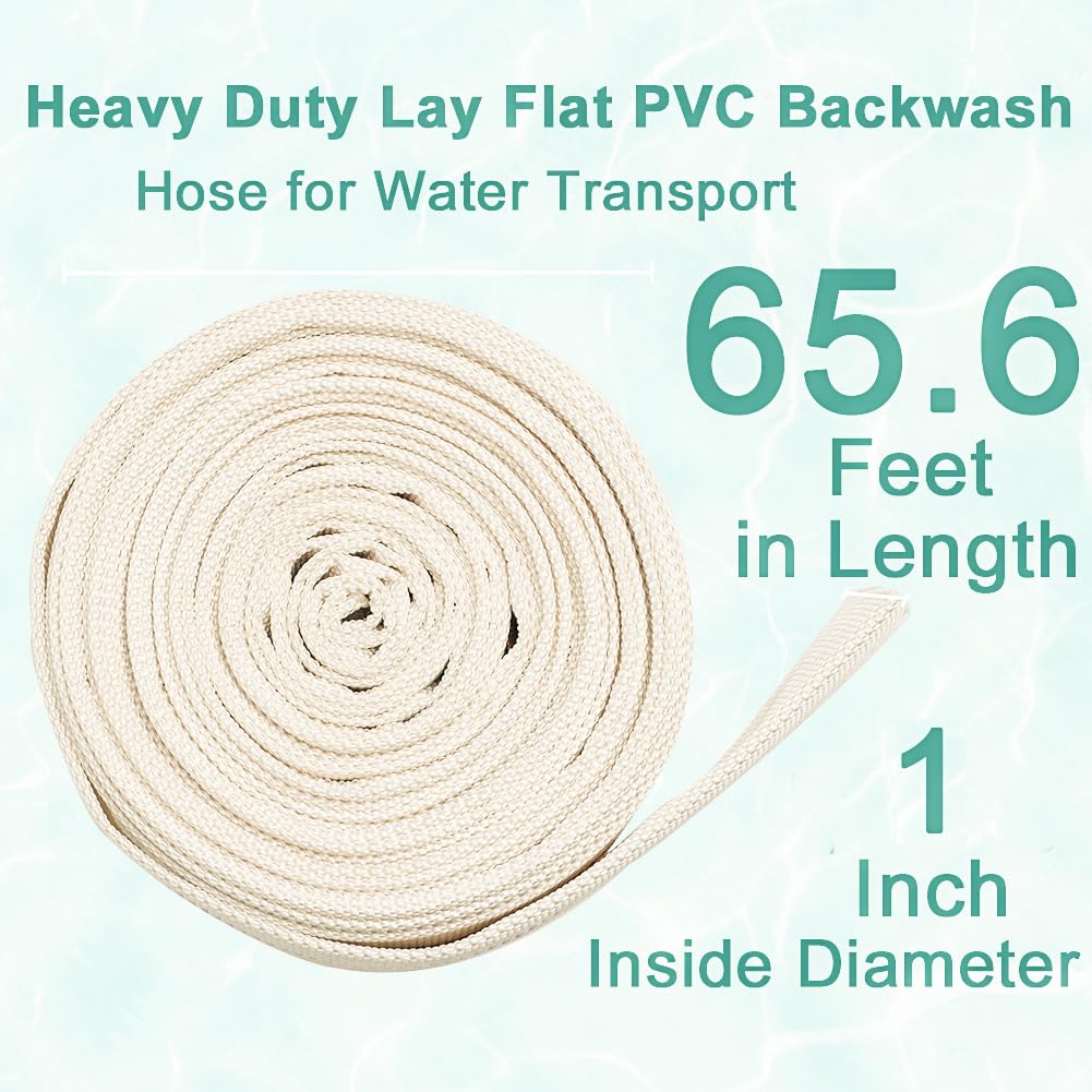 Eoiips 2.5 Inch x 26.2 Feet Length Swimming Pool Backwash Hose, PVC Lay-Flat Eoiips 2.5 Inch x 26.2 Feet Length Swimming Pool Backwash Hose, PVC Lay-Flat
