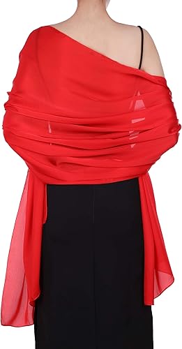 Boao Bufandas suaves y largas de satén para mujer, bufanda ligera y transparente para accesorio de fiesta de boda