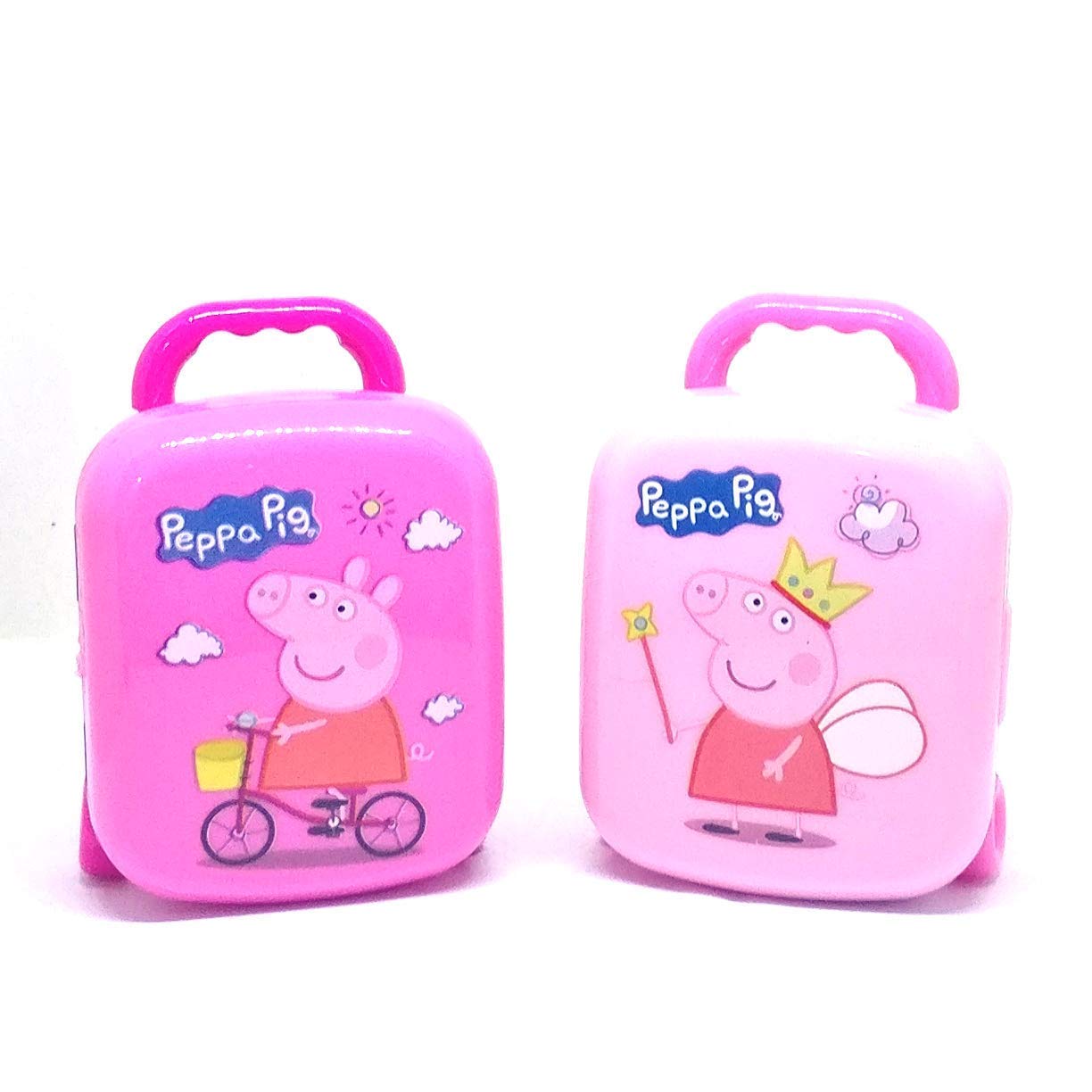 RockjonPeppa Pig Cartoon Erasers with Trolley Erasers for Kids/Erasers in a Suitcase Trolley Box (Pack of 3)