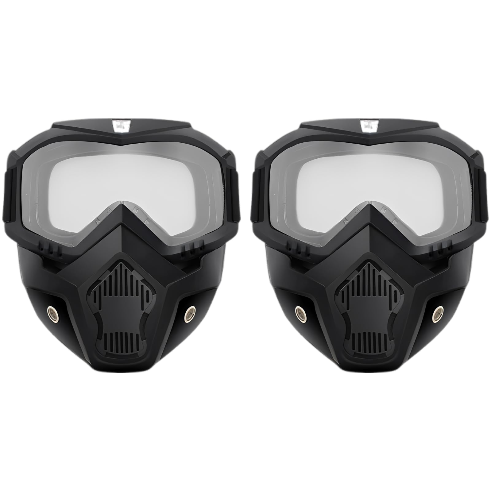Generisch 2 occhiali da moto con lenti in policarbonato e montatura in lega, antivento, anti-appannamento e traspiranti, copertura completa per viso e occhi, per sport fuoristrada e motociclismo