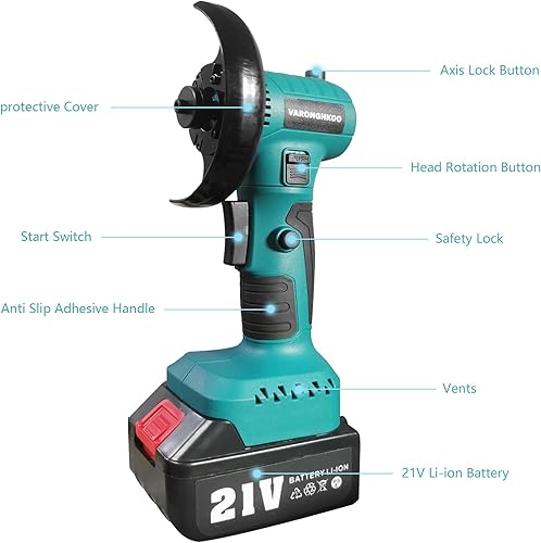 Miniatura 6 de Amoladora angular inalámbrica de 12 V 19500 RPM, con 2 baterías de 3000 mAh, cuchillas de corte de nailon, disco de moliendadisco de corte de metal