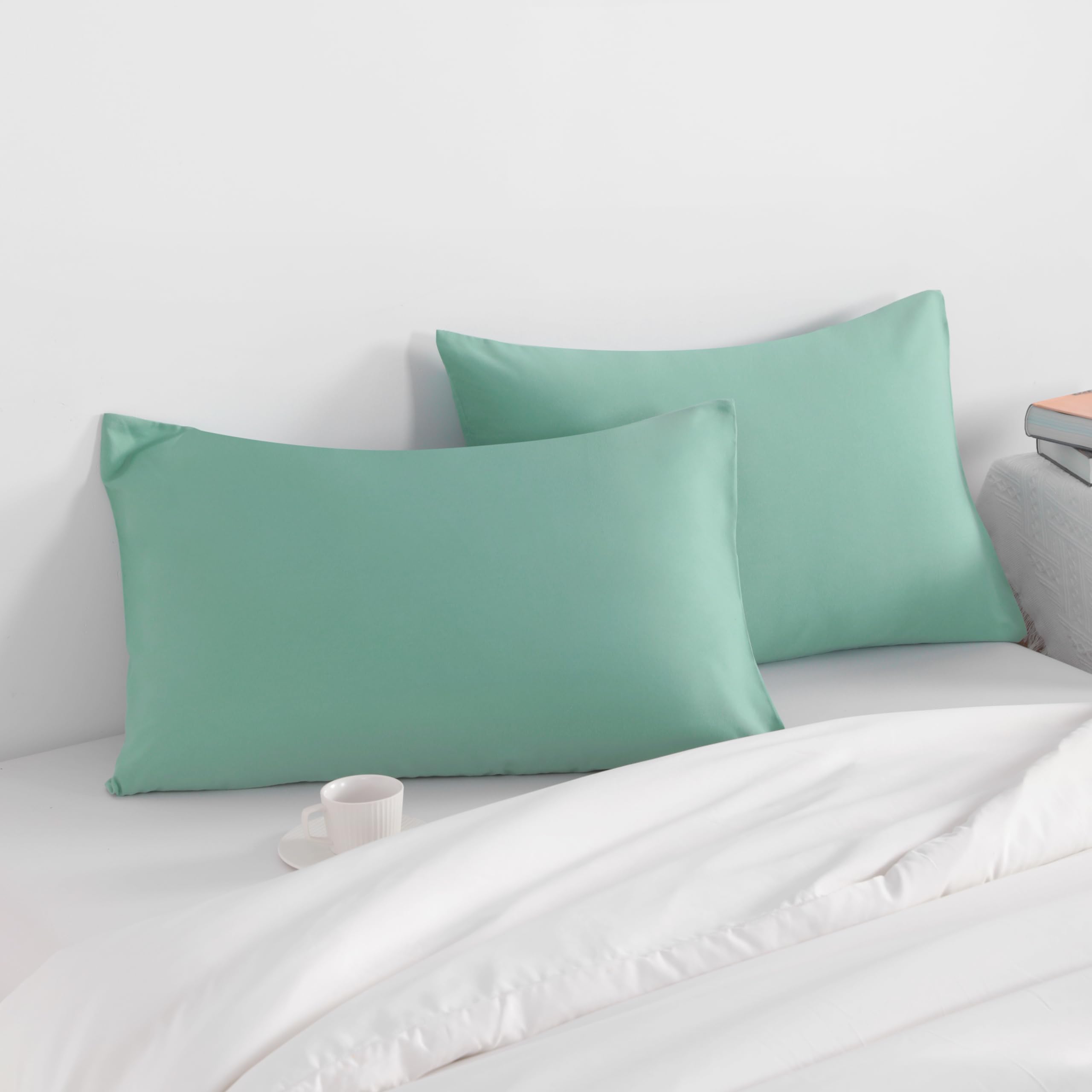 Horbaunal Paquete De 2 Fundas De Almohada Blancas Con