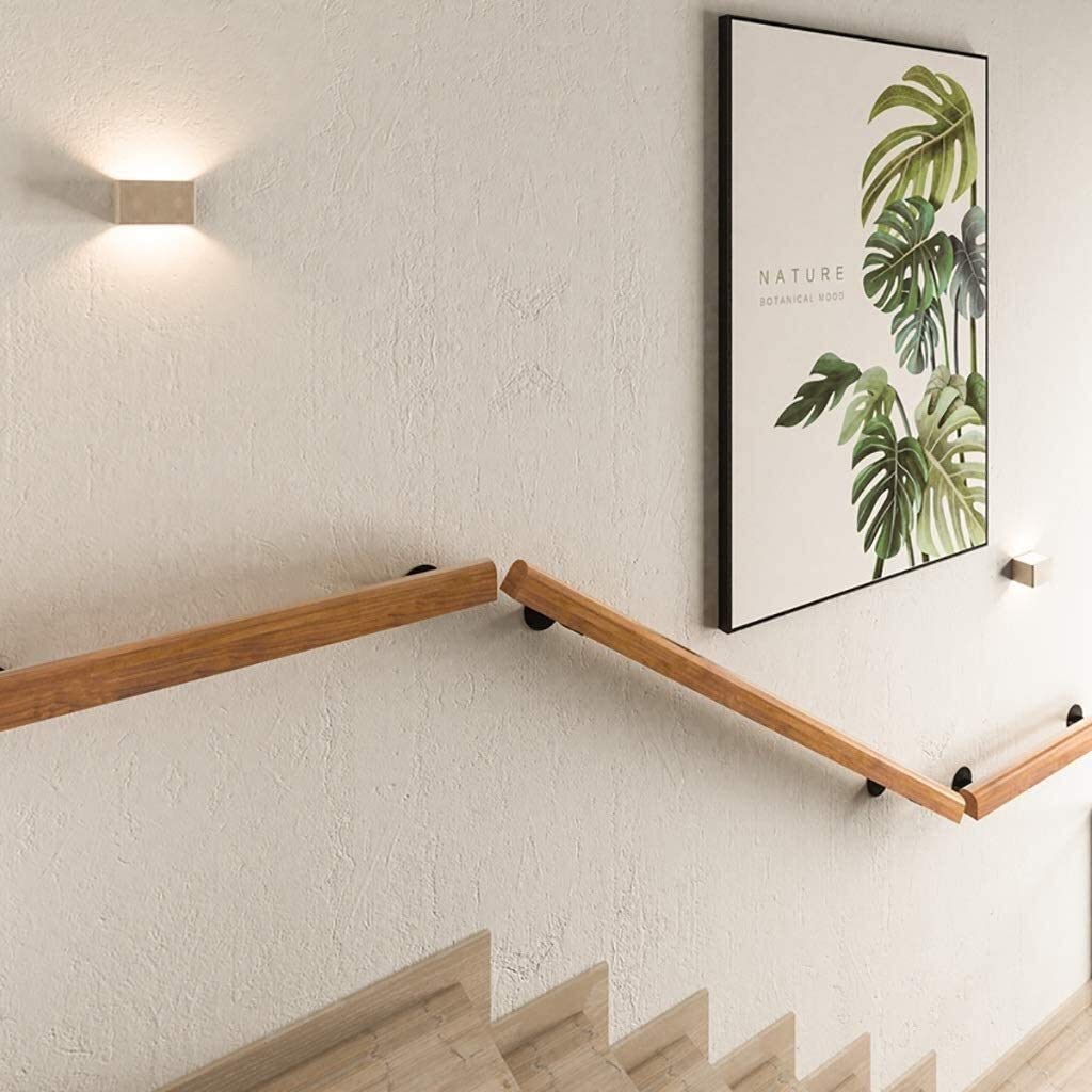 Liyadolaam Wood Bannister Rail Handrail For Stairs - Complete Kit. Solid Wood Indoor Hand Railings Support Rod Wall Mount Staircases Grab Bar With Stainless Steel Brackets Parts (Size : 3.3 FT - View #3
