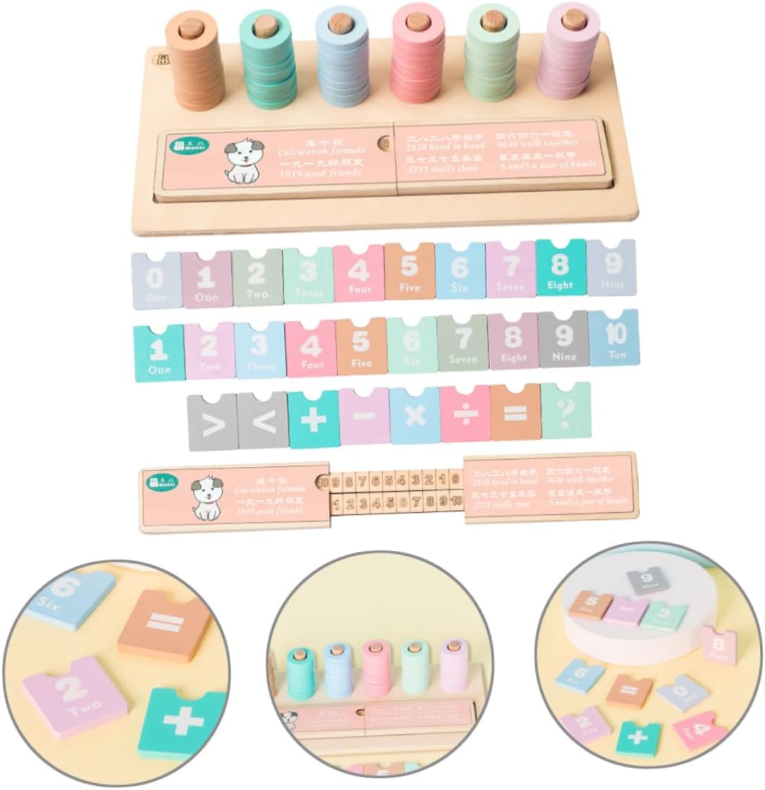 1Set Arithmetic Learning Abacus Educational Math Tool with Beads for Counting and Calculating for Early Learning and Math Games