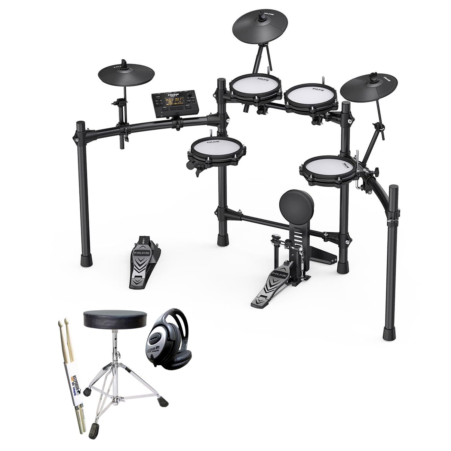 Nux DM-210 E-Dum elektronisches Schlagzeug Drumset + keepdrum Zubehör-Set