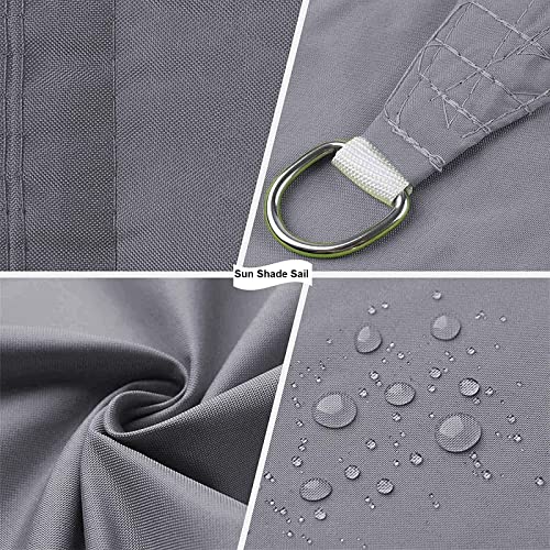 Voile d'ombrage résistant aux intempéries rideau soleil triangle 3x3x3m gris - 3