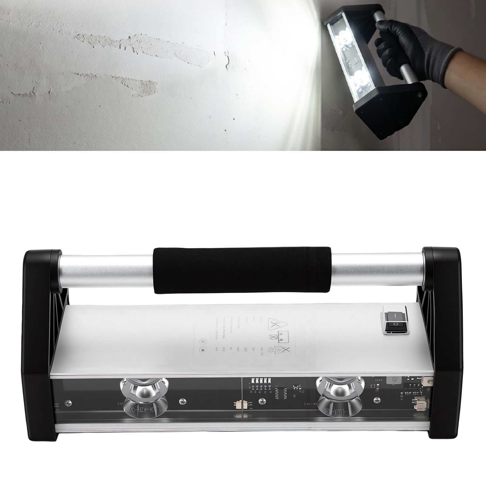 Garosa Lámpara de Inspección para Pulido de Paredes, LED de Doble Cabezal (aleación de aluminio) | Gran angular de 165°, carcasa de aleación de aluminio, cable de 8 m para pintores contratistas Drywall, 26 W 2200 LM