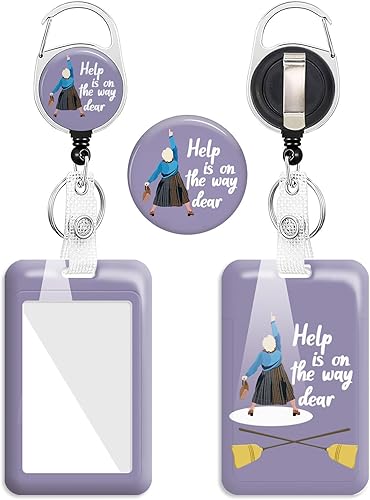 Miniatura 8 de Portatarjetas con colgante y carrete retráctil para llavero I Left My Dog para esto, divertida tarjeta de nombre, protector de identificación