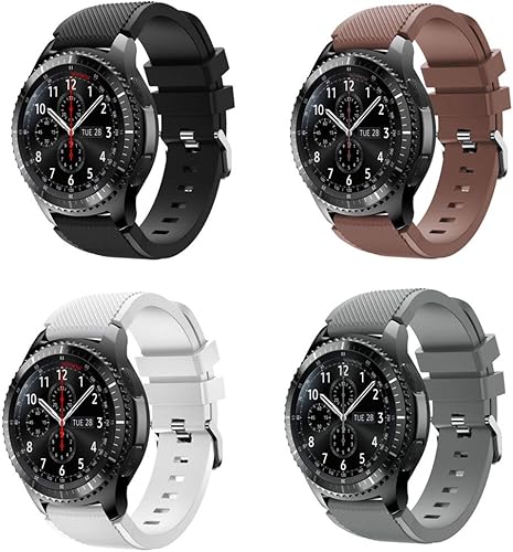 Miniatura 10 de KOMI Compatible con Samsung Galaxy Watch de 1.81 pulgadas (1.811 in), Gear S3 Frontier Classic Watch Band, correa de silicona suave de 0.866