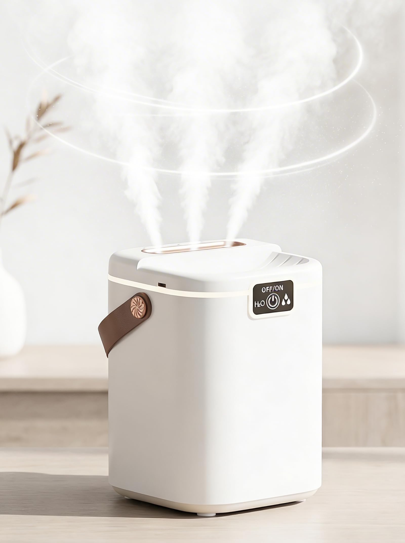 Photo 1 of 2L Cool Mist Humidifiers for Bedroom, 3 Nozzles Quiet Small Humidifier with 4 Mist Modes, Top Fill Desktop Personal Humidifier with Night Light & Auto-Shutoff, Portable USB Powered for Office, Plants
