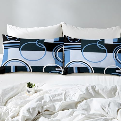 Vista 57 de Juego de sábanas modernas de tamaño Queen, color amarillo, gris y negro, juego de sábanas geométricas a rayas para niños, niñas, niños y Multi 039