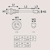 Vista 7 de True Mods Cable Adaptador de Potencia para RV de 30A a 15A 125V [NEMA L5-30R 3 Pin Hembra a 5-15P 3 Puntas Macho] [Bloqueo de Giro] [ETL]