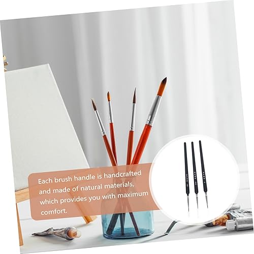 Miniatura 3 de Juego de 3 pinceles de pintura en miniatura, arte en miniatura, pintura fina, línea de pintura acrílica, pincel de dibujo, herramientas de pintura