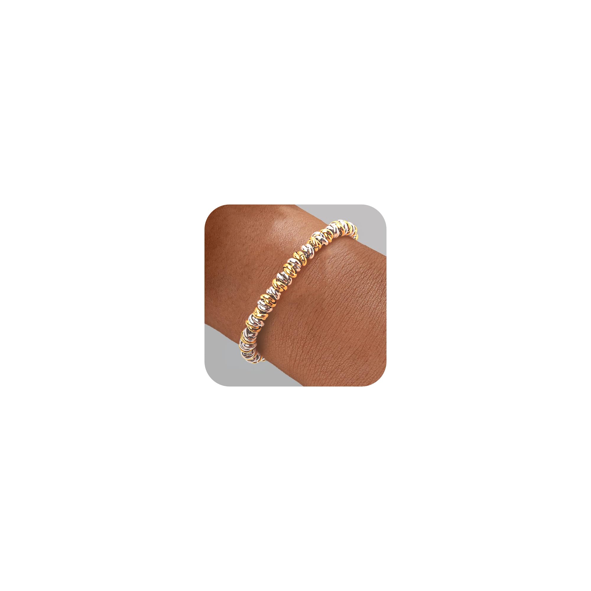 TOLOWOBK Armband Damen Gold Silber Roségold Kreis Ketten Armbänder 14k Vergoldet Armkette Verstellbare Perlenarmband Valentinstag Geburtstag Geschenke für Mama Tochter Enkelin Schwester