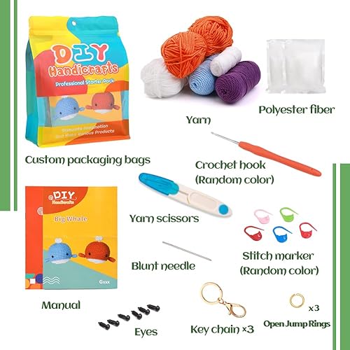 Miniatura 2 de ZMAAGG Kit de ganchillo para principiantes, kits de animales de ganchillo, kit de ganchillo de vaca, kit de inicio de ganchillo con hilo, video de