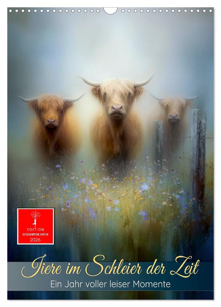 Animals in the veil of time UK-Version (Wall Calendar 2026 DIN A3 Portrait), CALVENDO 12 Month Wall Calendar — image 1