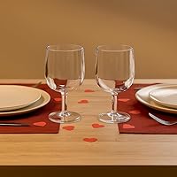 Vista 3 de KX-WARE Juego clásico de copas de vino de acrílico multiusos, vasos de vino de plástico con tallo de 12 onzas, juego de 8 transparentes