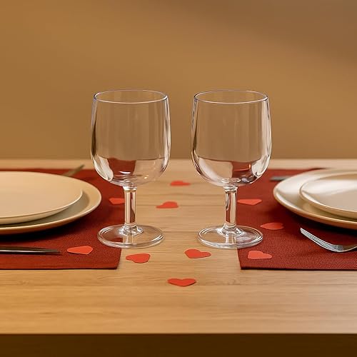 Miniatura 3 de KX-WARE Copas de vino clásicas de acrílico multiusos, copas de vino de plástico de 12 onzas, juego de 8 unidades transparentes