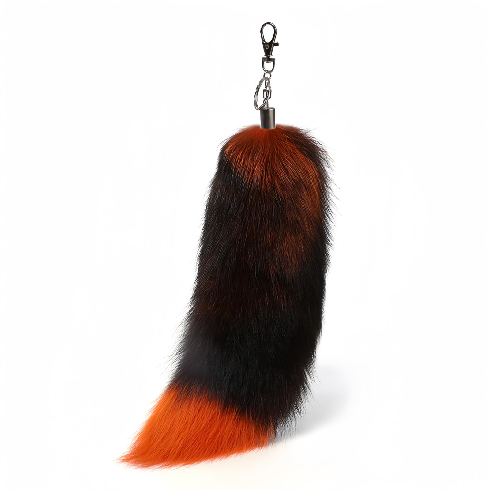 Fluffy Therian fox Tail Keychain - Soft Fur, Realistic Colors, Durable, Perfect for Cosplay, Renaissance Fairs