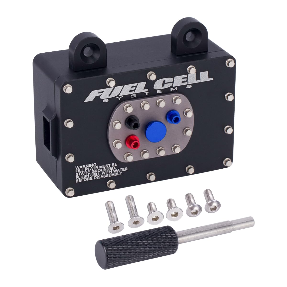 1/10 Scale RC Accessories, Aluminum 1/10 Fuel Cell Receiver Box for 1/10 1/8 RC Crawler RC4WD TF2 SCX10 Pro VS4-10 1/10 RC Crawler Accessories Upgrades (Black)