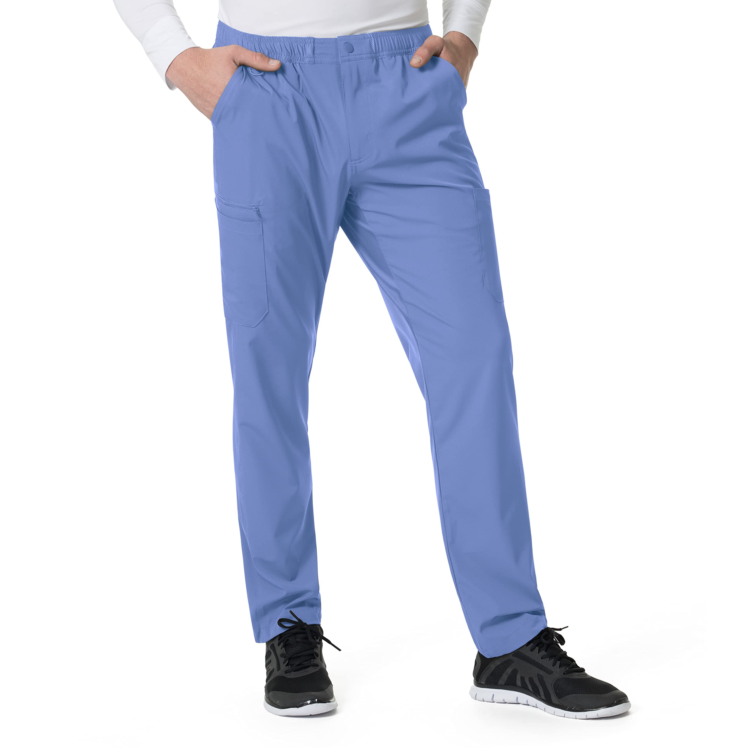 Carhartt Men's Athletic Cargo Pant Medical Scrubs, Ceil Blue, Large Tall