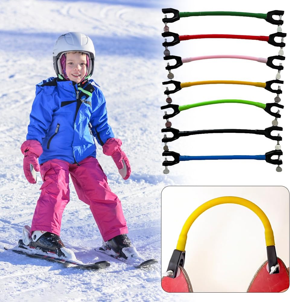 EIHI Ski tip connector voor kinderen, draagbare ski-connector, skitraining, snowboardaccessoires voor kinderen, beginners, Blauw, M