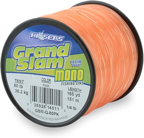 Miniatura 22 de HI-SEAS Línea de pesca de monofilamento Grand Slam - Fuerte y resistente a la abrasión en transparente, rosa, verde, azul humo, amarillo