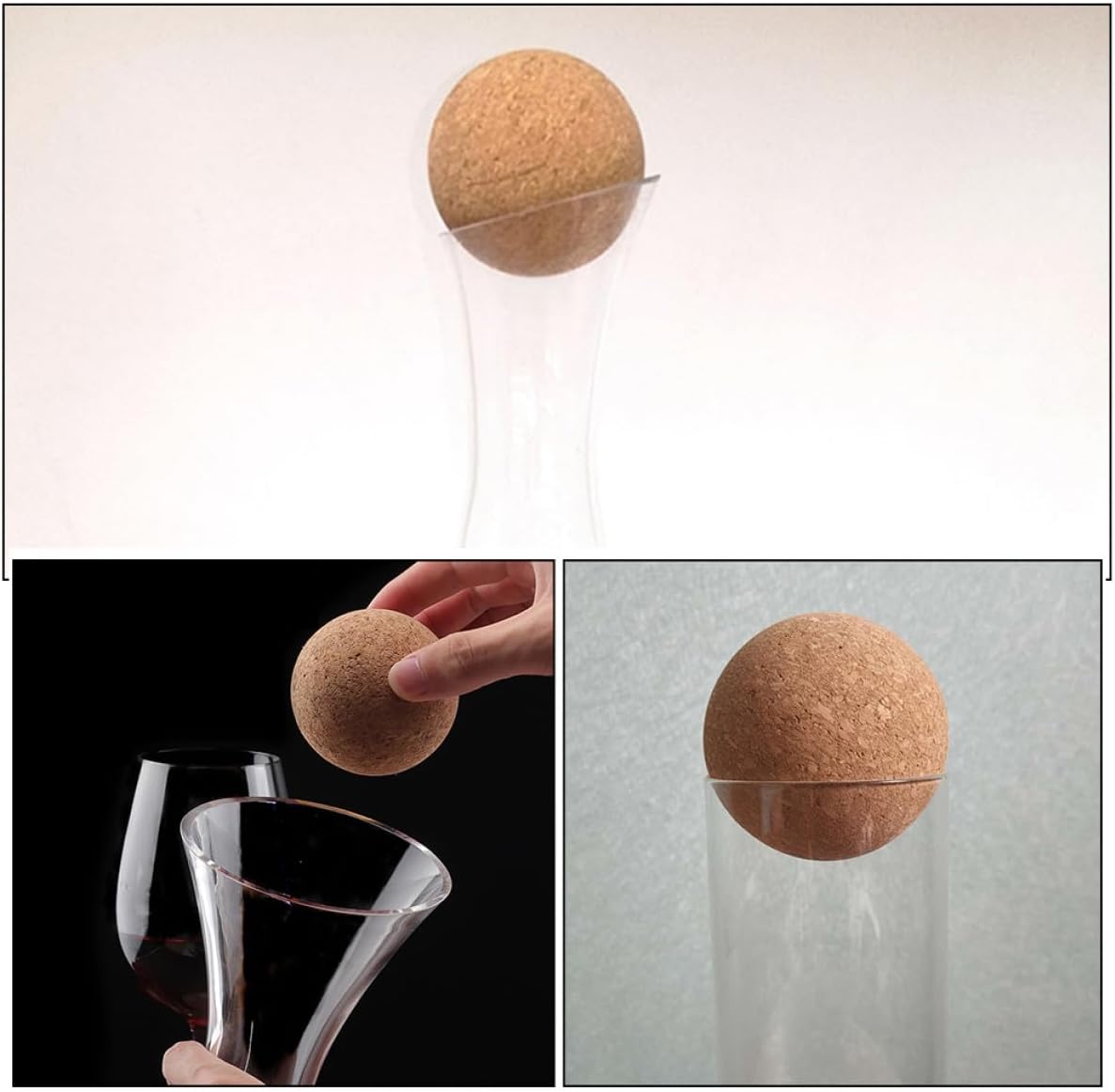 Wood Cork Wine Bottle Stopper Set 2pcs (5cm 6cm) Replaceable Small Jug Stopper Sturdy Wear-resistant for Daily Use