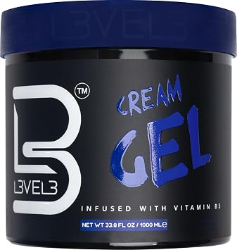 L3 Level 3 Cream Gel - Provides Volume and Medium Hold - With Vitamins to Nourish and Protect Hair Level Three Mens Hair Styling Cream 1000 ML, Large