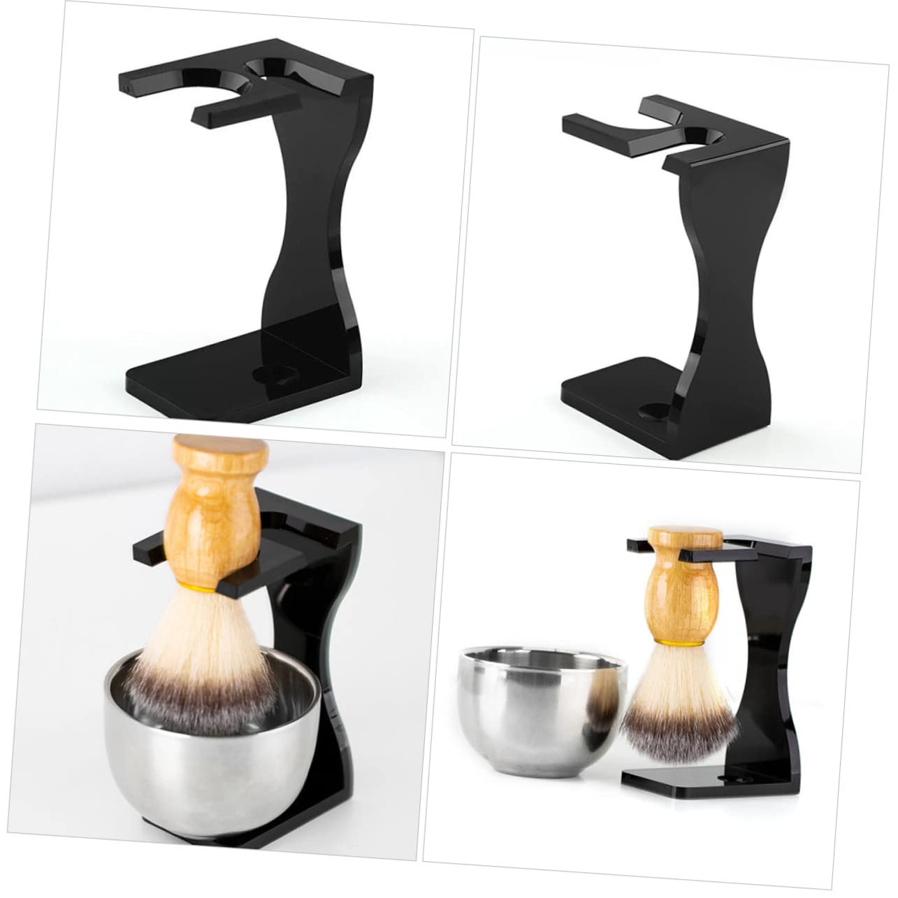 minkissy Crylic Beard Brush Stand Razor Shaving Brush Holder for Men Countertop Shaving Tool St